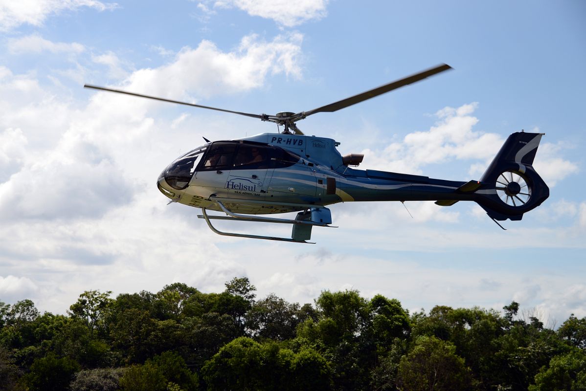 03 Helicopter Leaving Foz de Iguazu To Fly Over Brazil Iguazu Falls